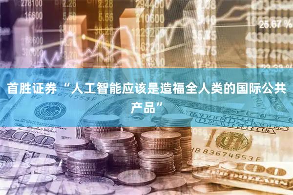 首胜证券 “人工智能应该是造福全人类的国际公共产品”